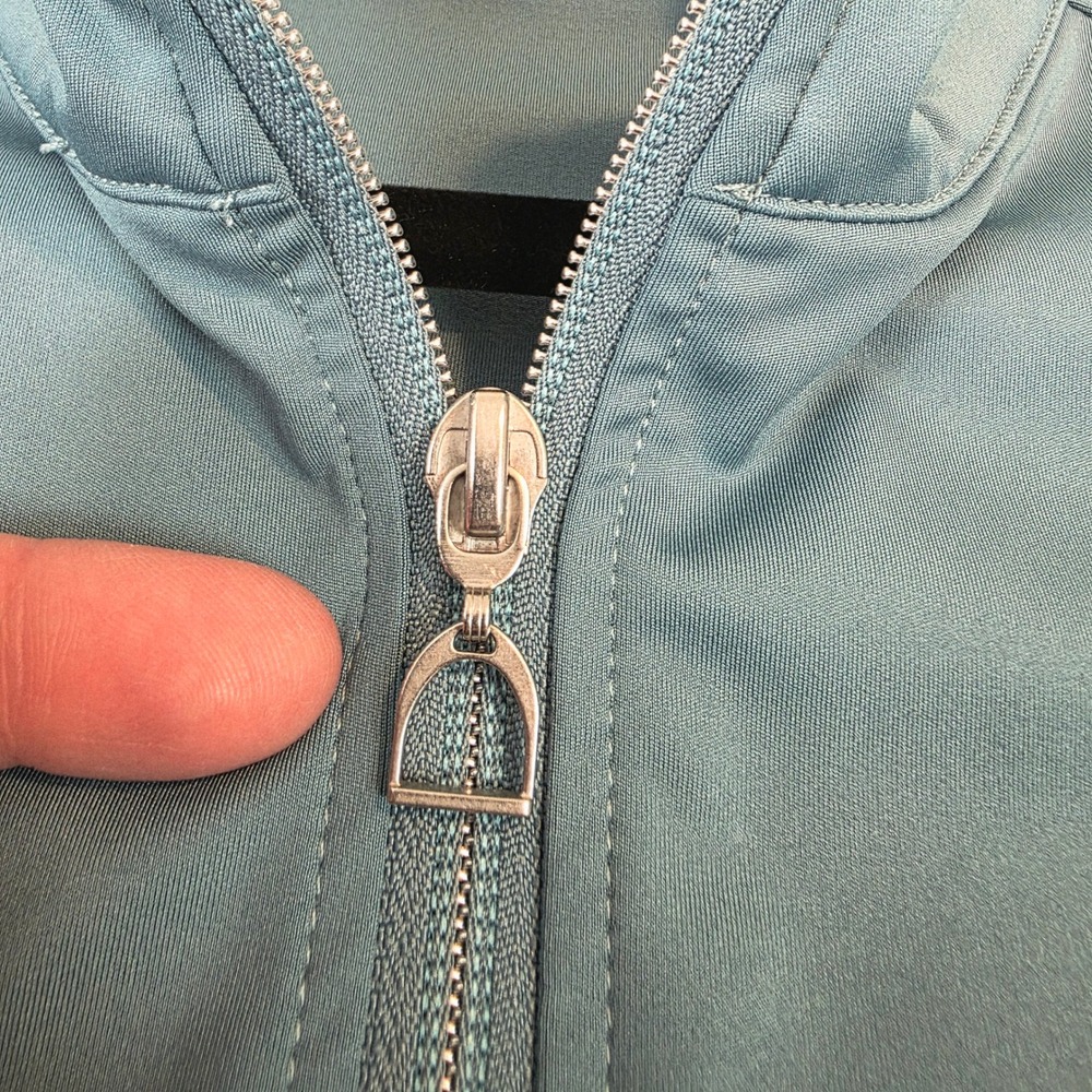 Horze Women 14 Quarter Zip Pullover Equestrian Riding Top Dusty Blue Long Sleeve - Picture 3 of 10